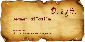 Demmer Ádám névjegykártya